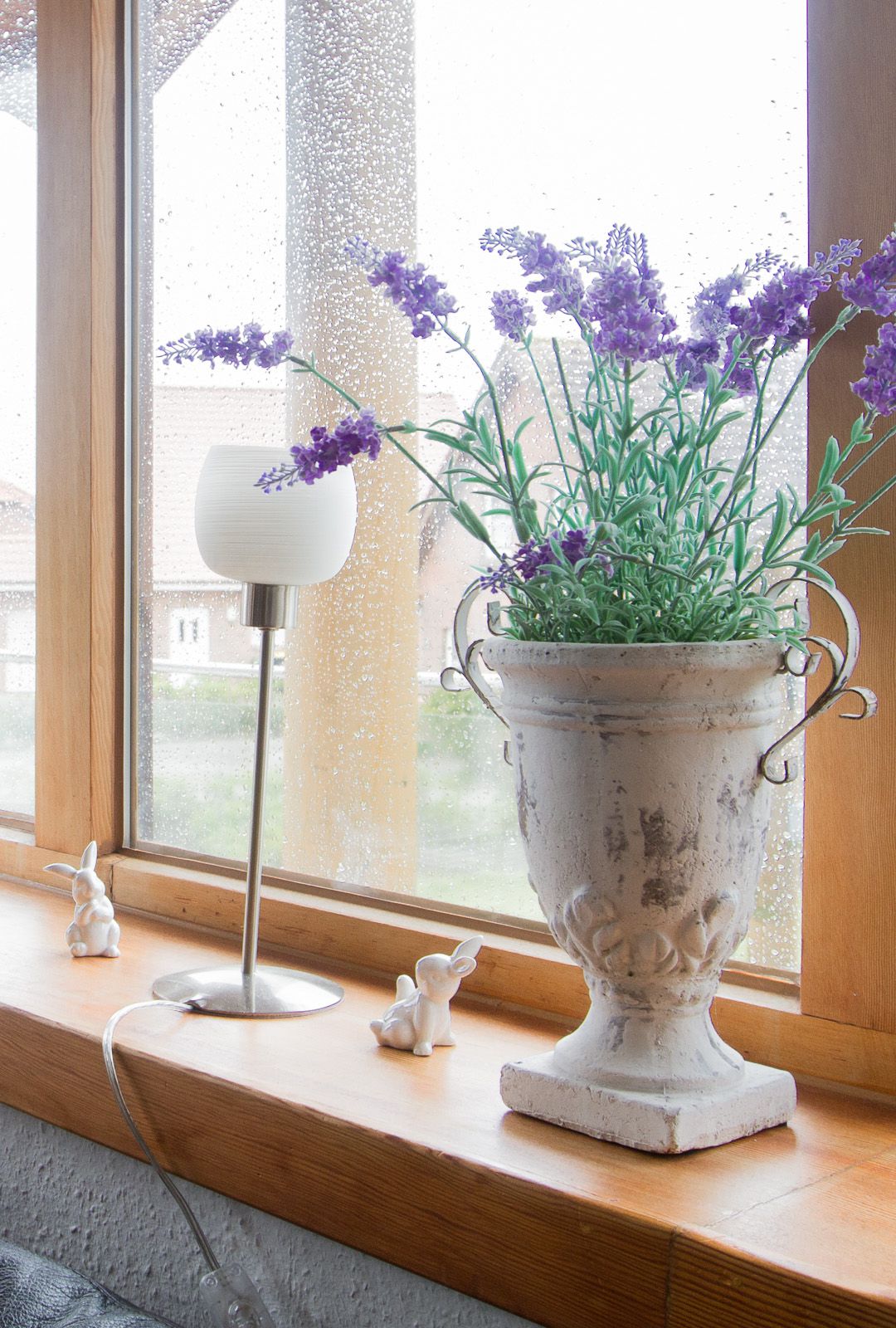 Fenster mit Blumen & Dekoration, Wohnbereich